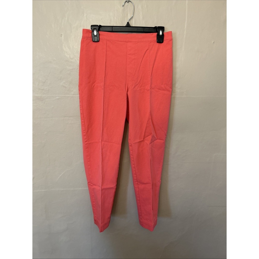 isaac mizrahi Size 8 Coral‎ 24/7 Stretch Ankle Pants Pintuck